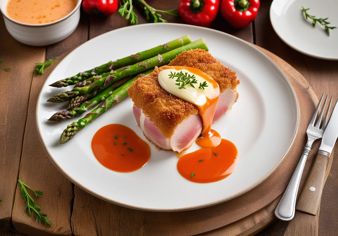 Cordon Bleu with Thai Asparagus