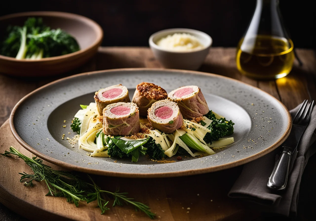 Veal Roll-Ups with Savoy Cabbage and Fennel