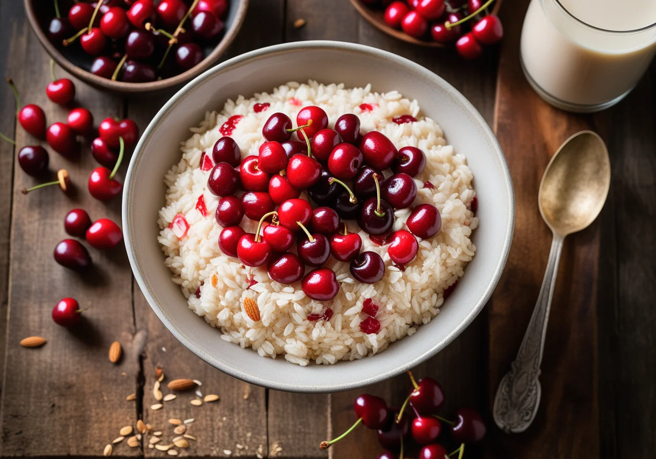 Almond Milk Rice with Cherries