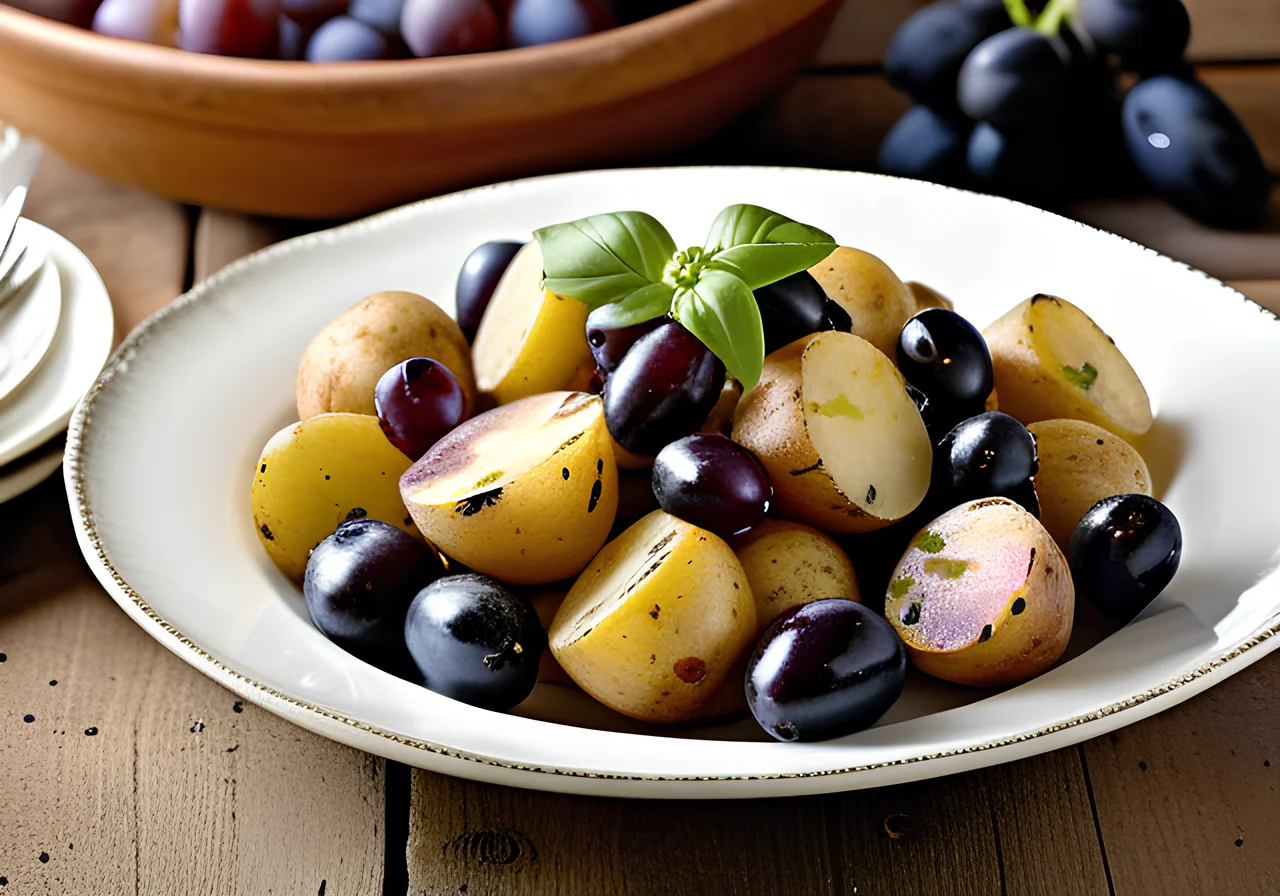 Potato and Grape Salad with Goat Cheese