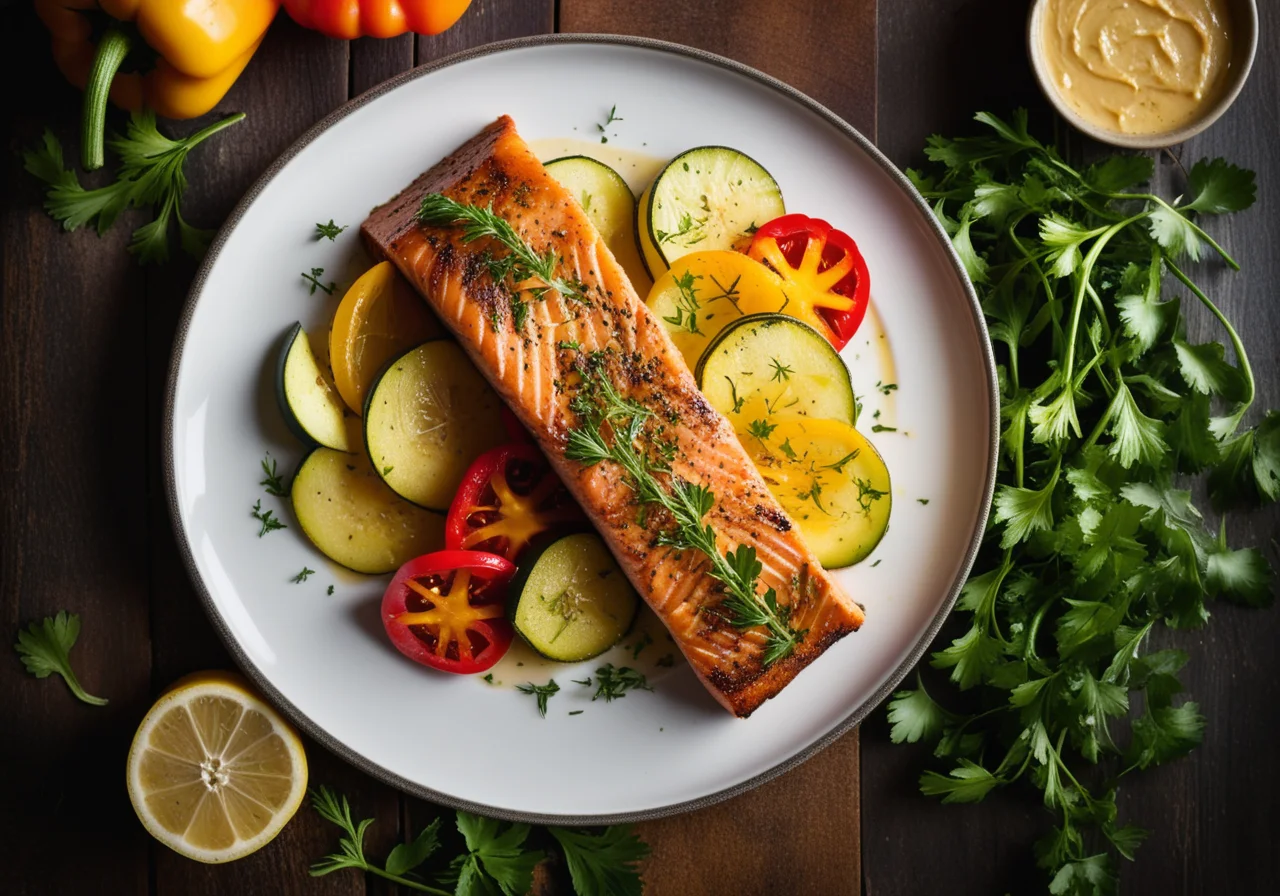 Salmon trout with potato vegetables