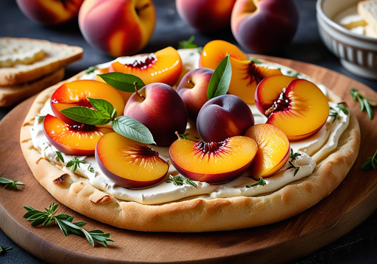 Nectarine Compote with Camembert and Anise Bread