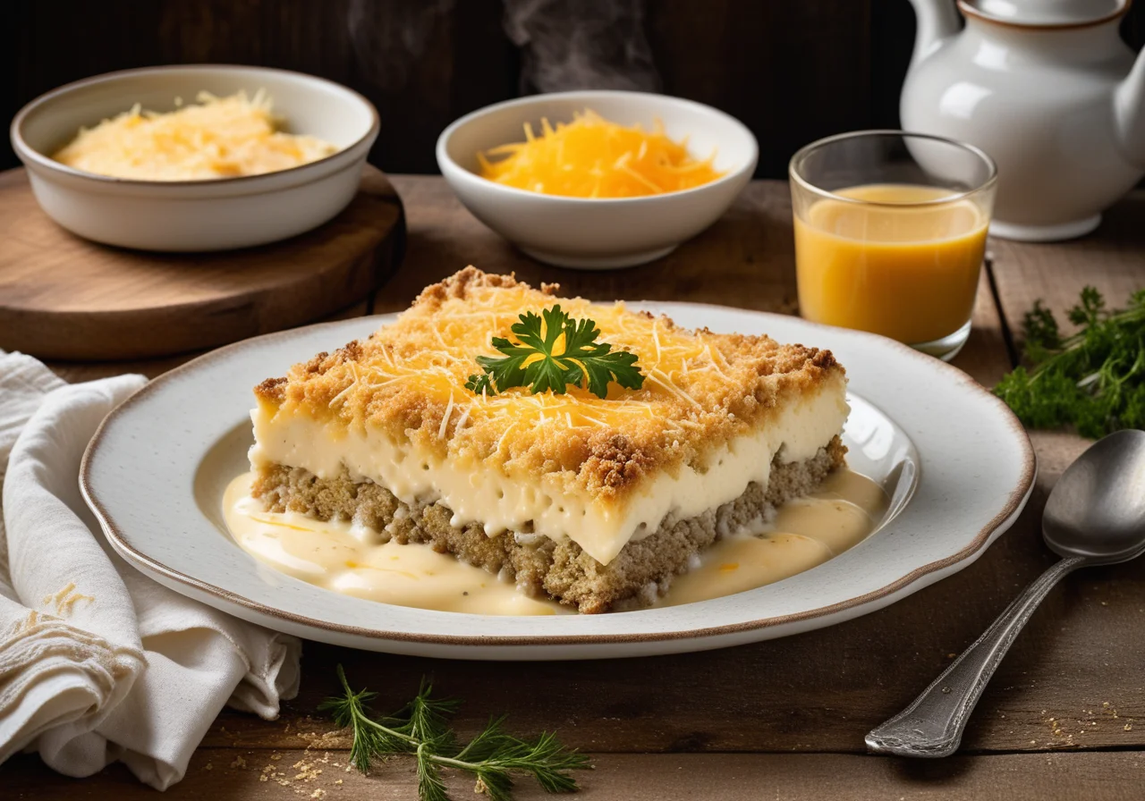 Herring Casserole with Cheese and Egg