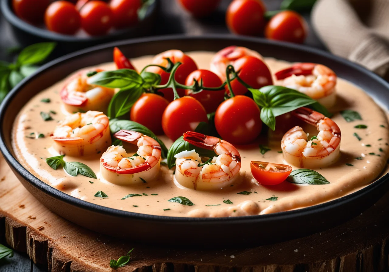 Spicy Clafoutis with Shrimp