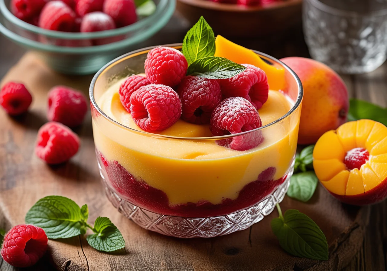 Mango and Raspberry Sorbet