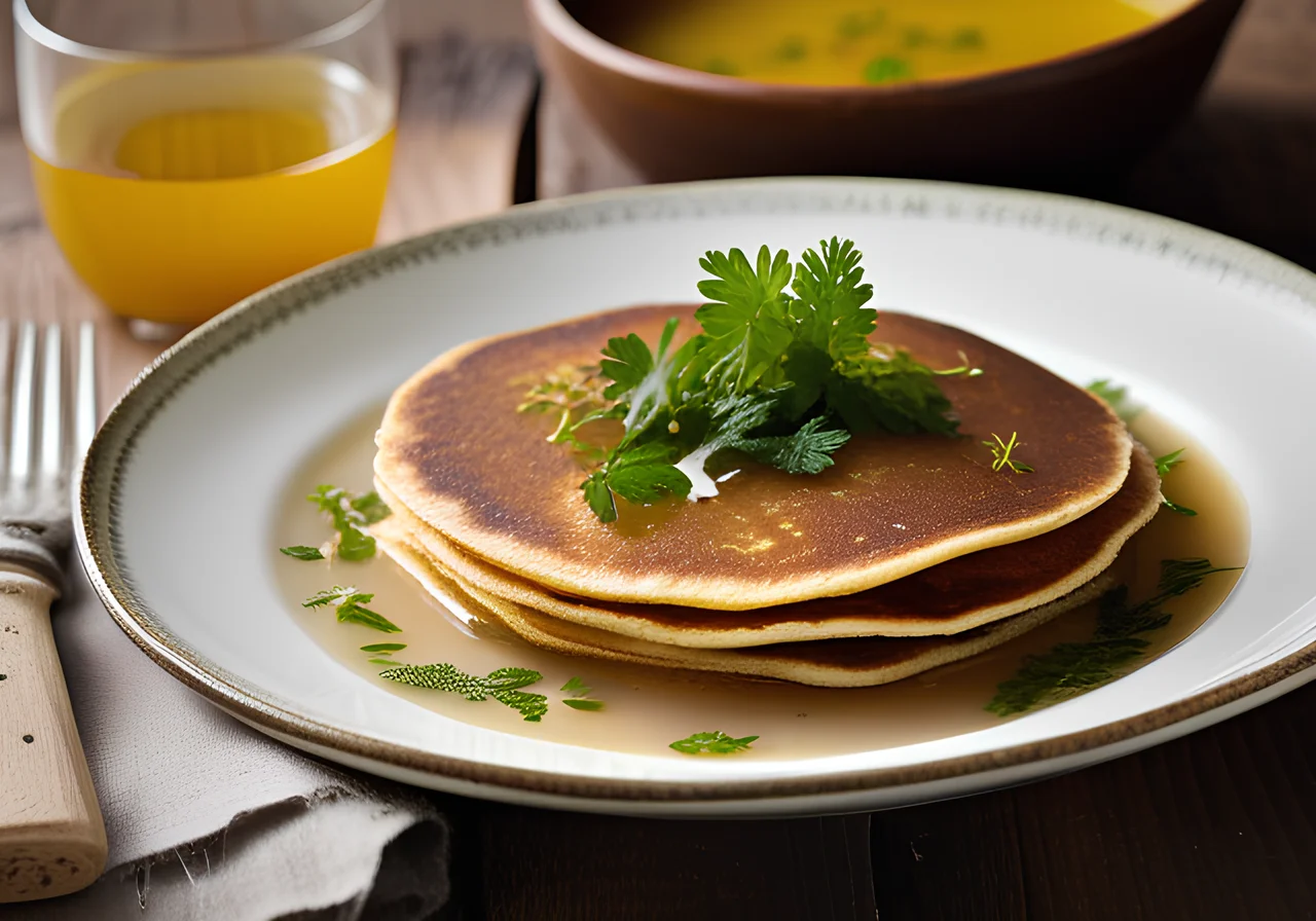 Lentil Broth with Pancake Strips