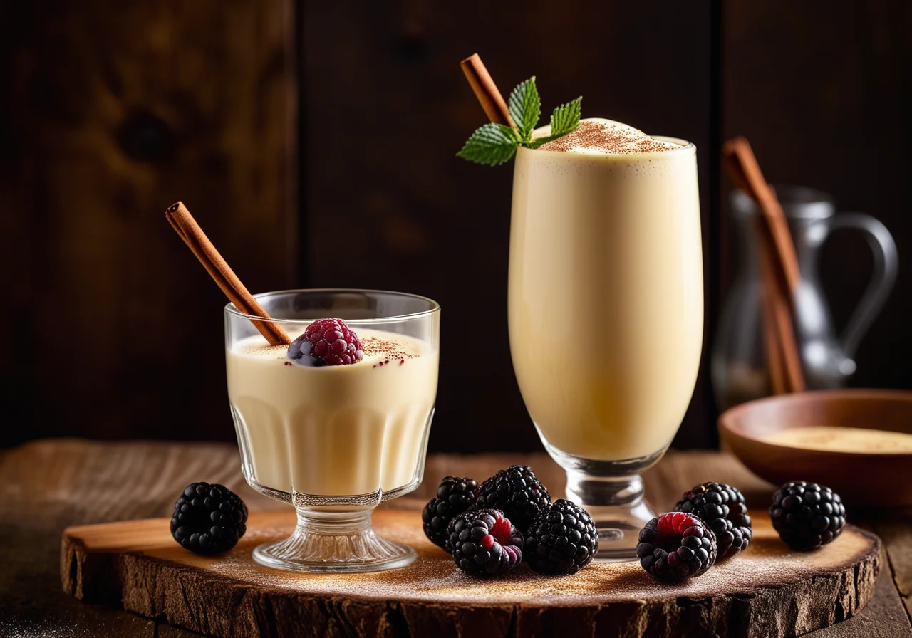 Egg Nog with Blackberries