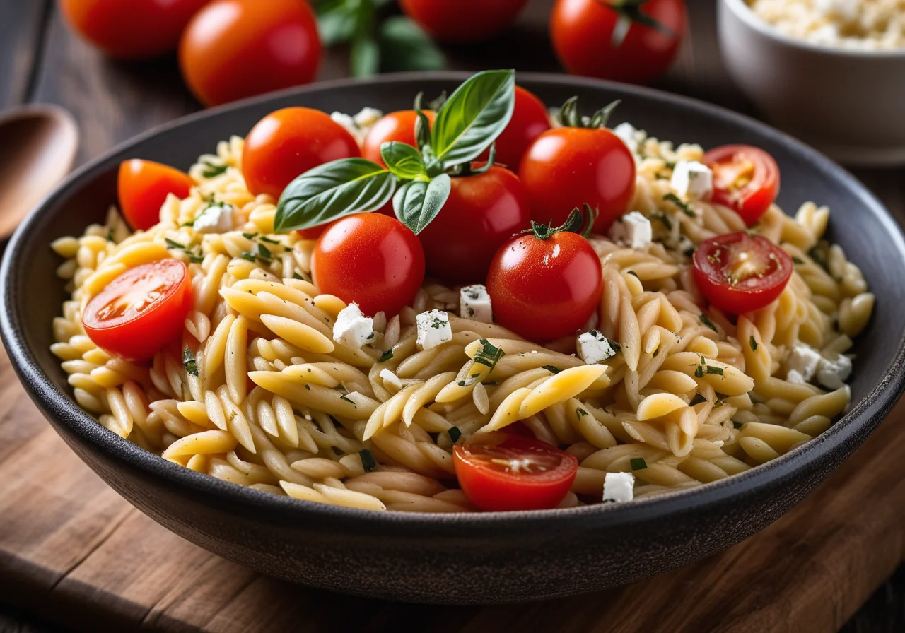 Orzo with Tomatoes and Sheep Cheese
