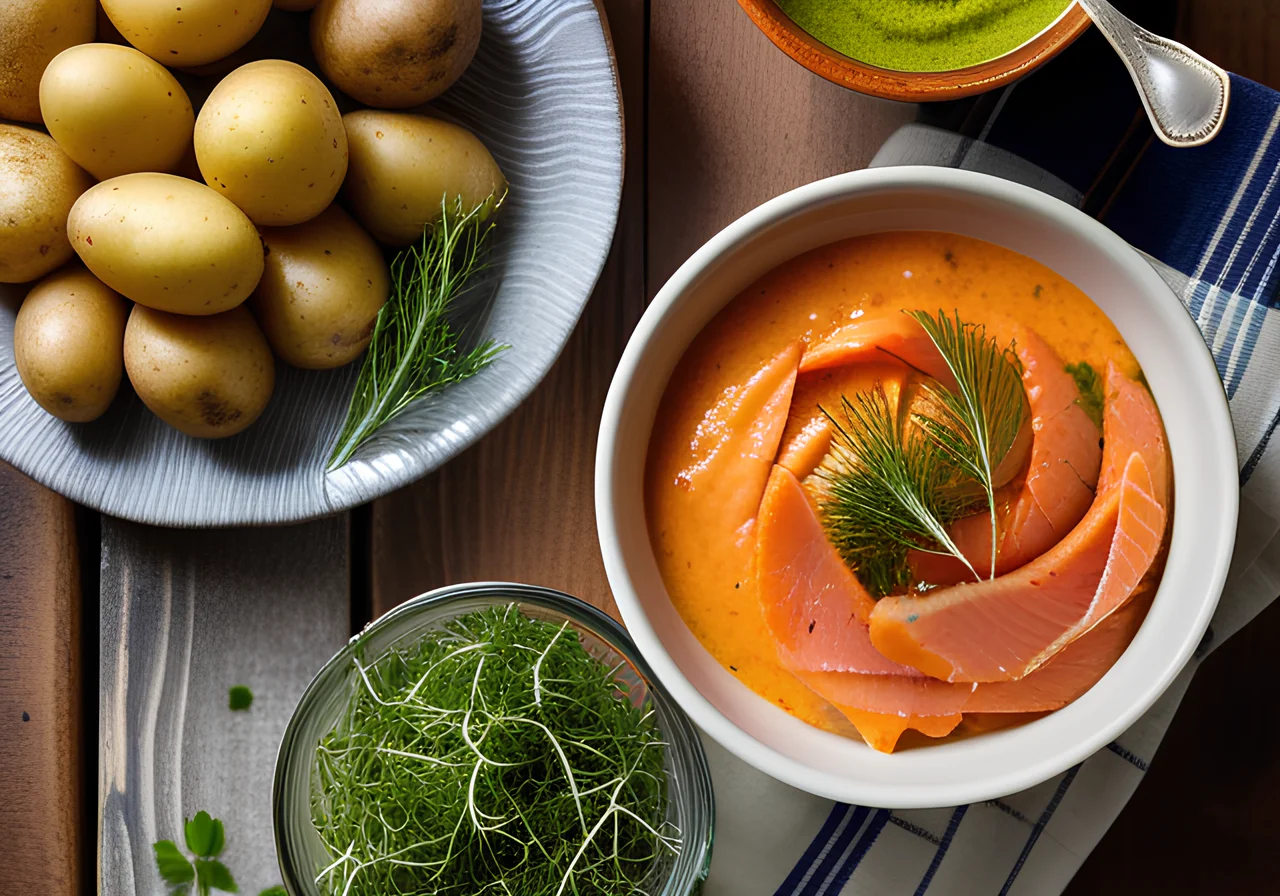 Boiled Potatoes and Three Different Dips