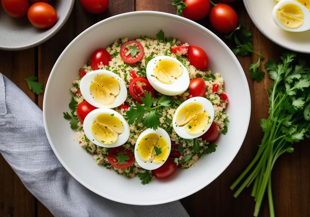 Quinoa Salad with Vegetables and Eggs