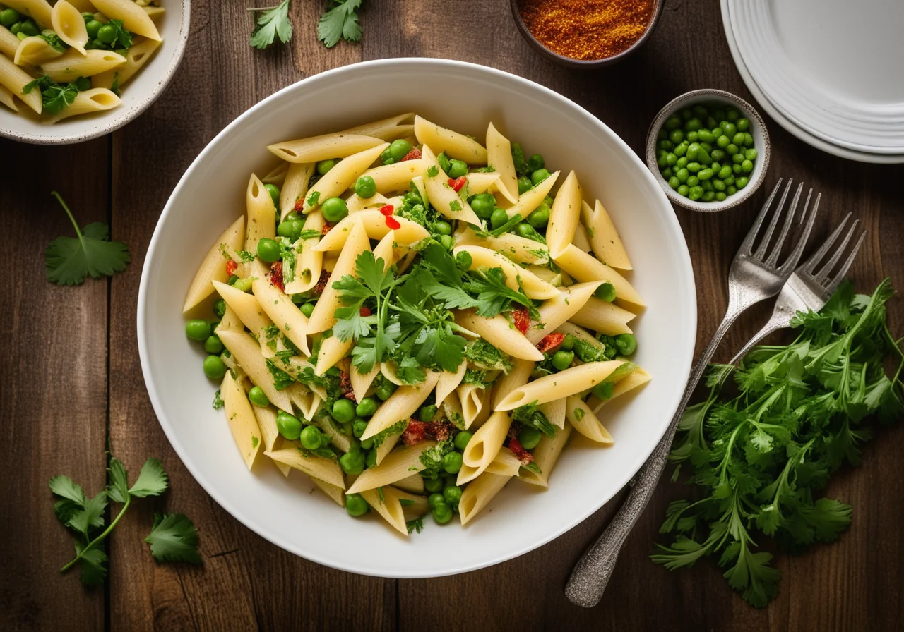 Pasta Salad with Curry Peas
