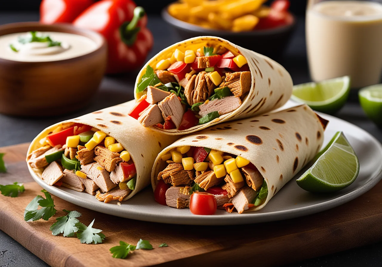 Mexico Wraps with Homemade Fries