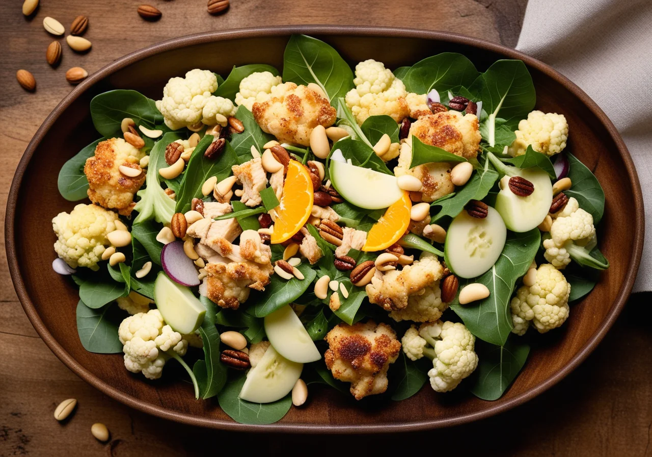 Cauliflower and Chicken Salad with Pine Nuts