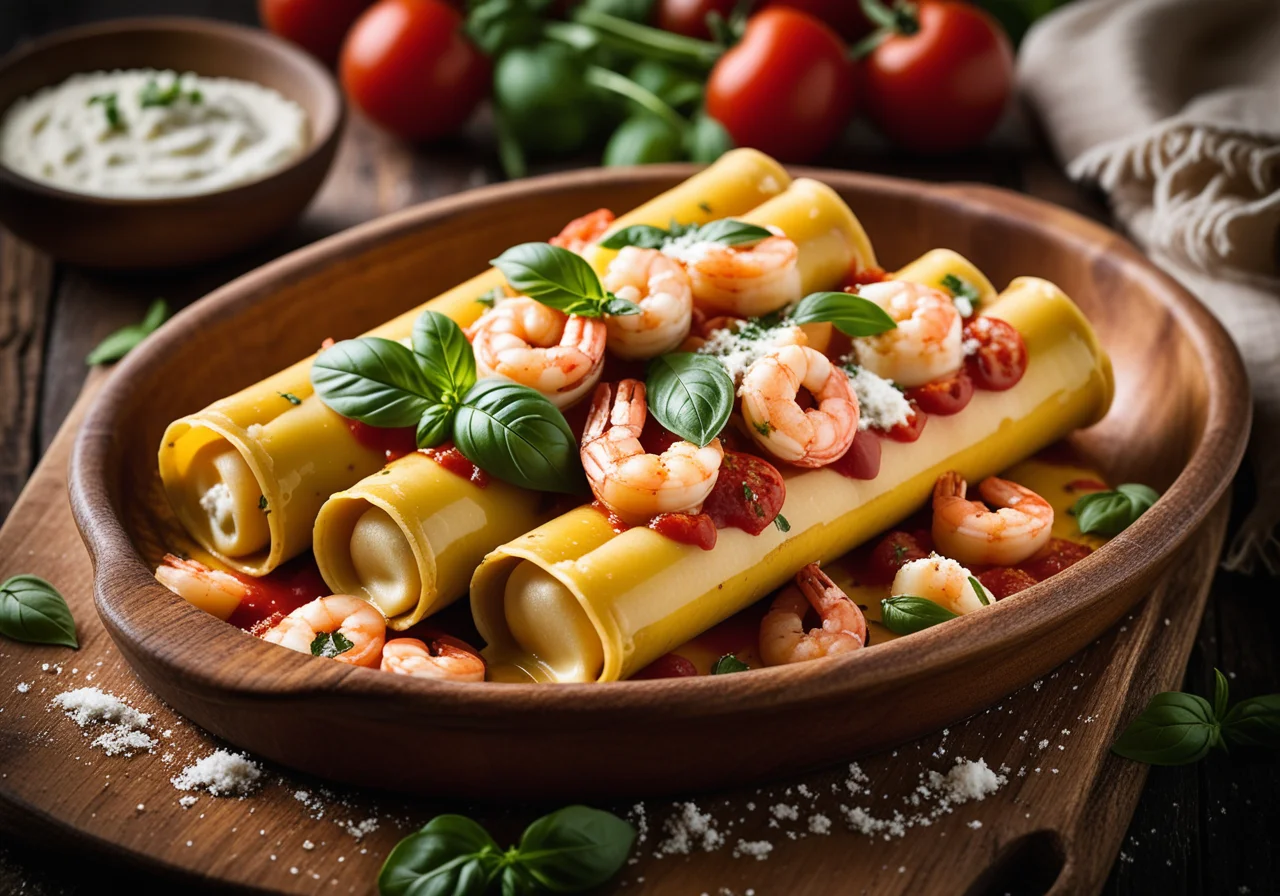 Cannelloni with Shrimp-Ricotta Filling