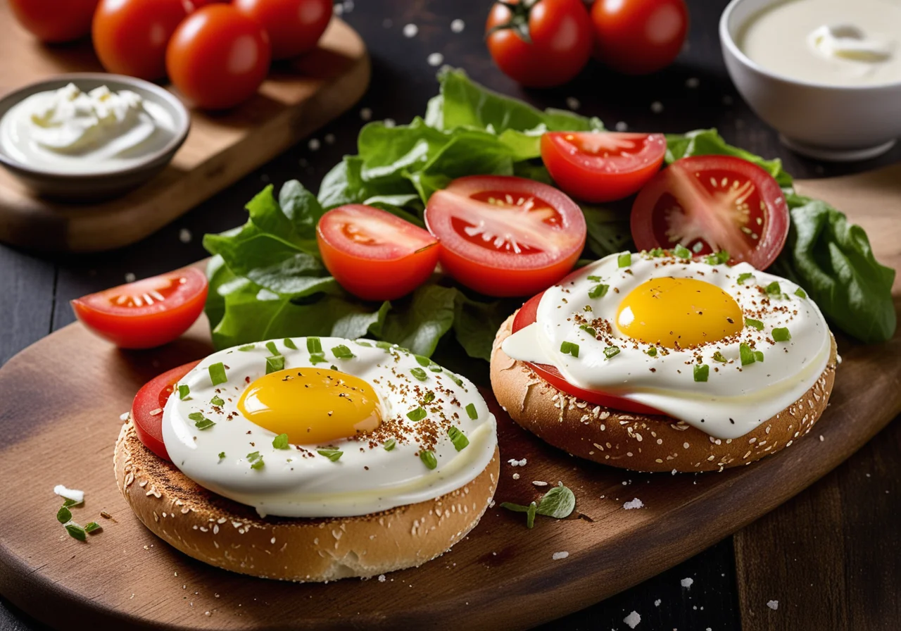 Bagel with Tomato and Mozzarella