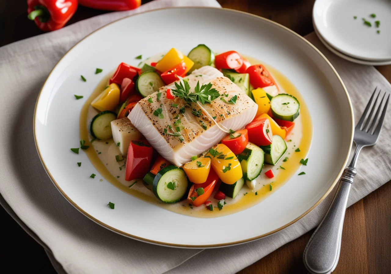 Steamed Sole with Vegetables