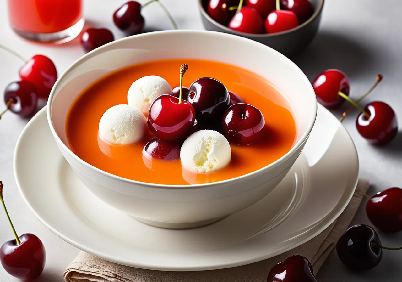 Cherry Soup with Quark Balls