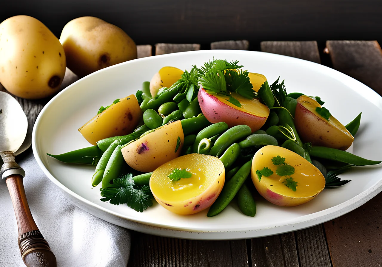 Bean Salad with Saffron Potatoes