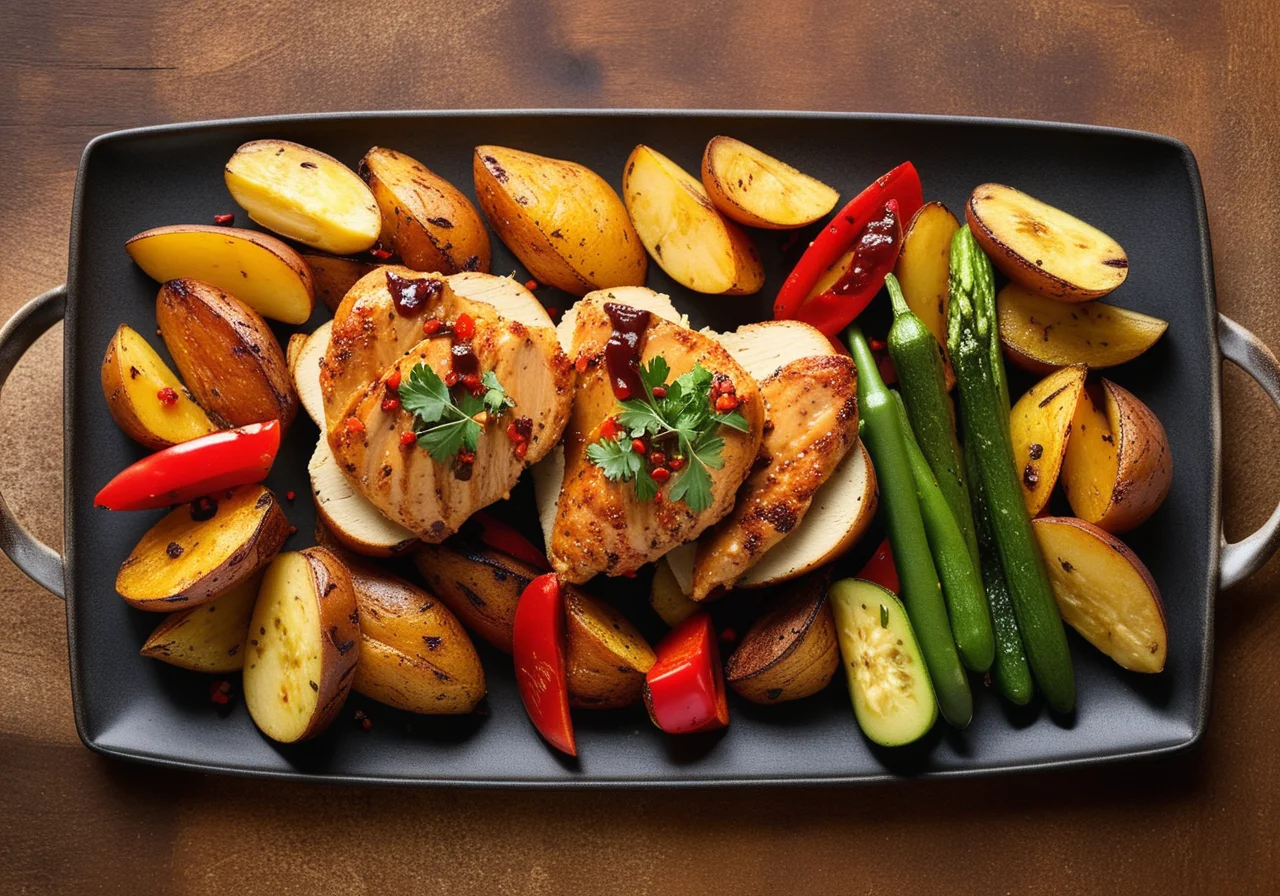 Chicken Breast Fillets with Olive Paste and Vegetables