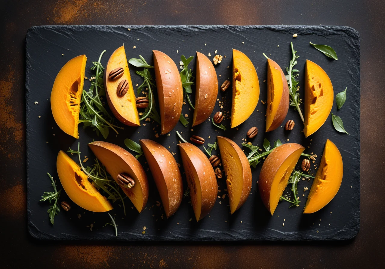 Baked Pumpkin with Rocket Salad