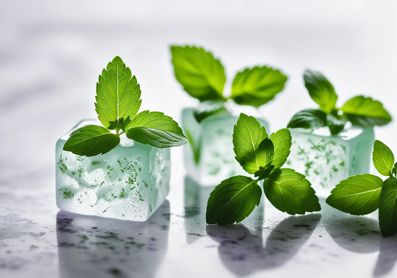 Frozen Herbs in Ice Cube Trays