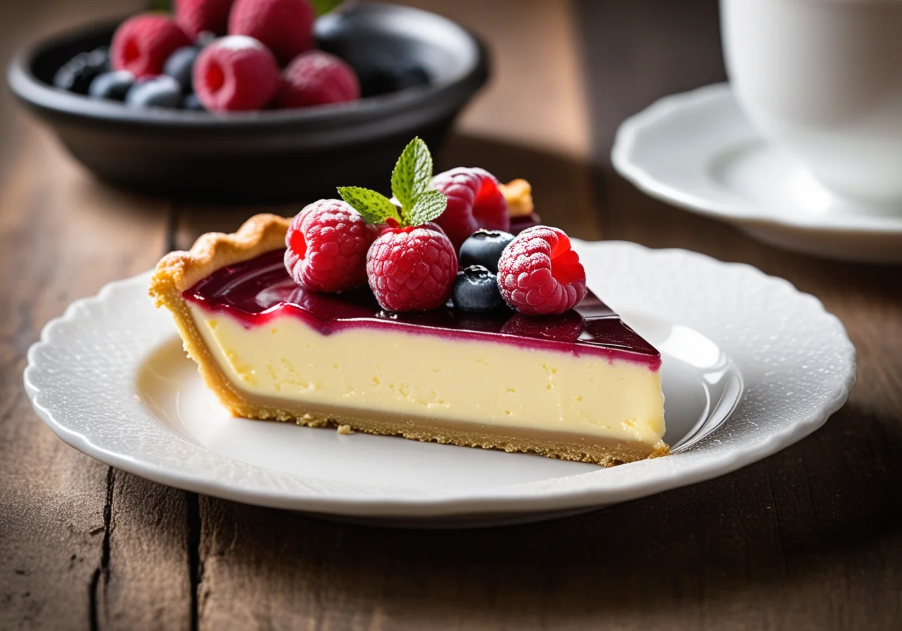 Quark Cream Tart with Lingonberries