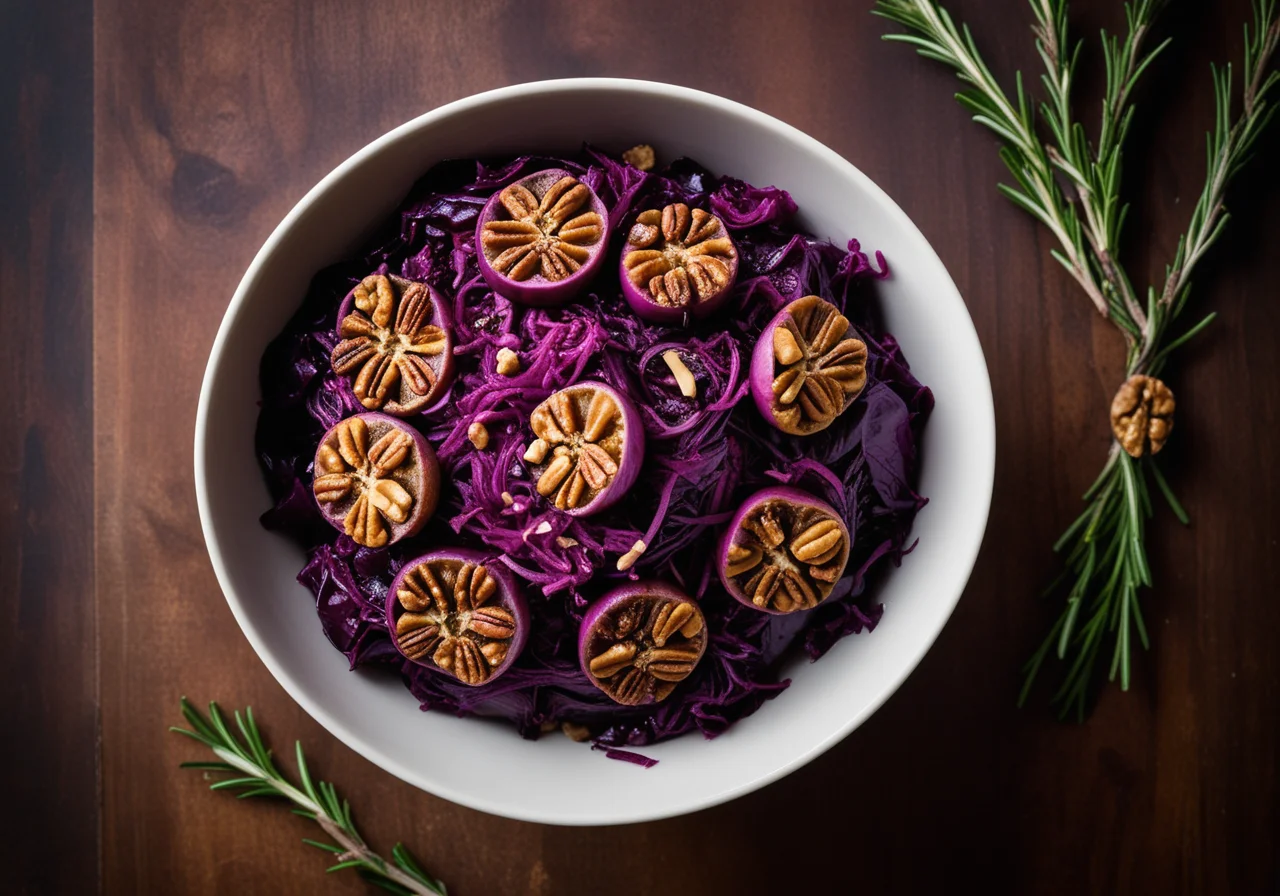 Roasted Red Cabbage with Walnuts