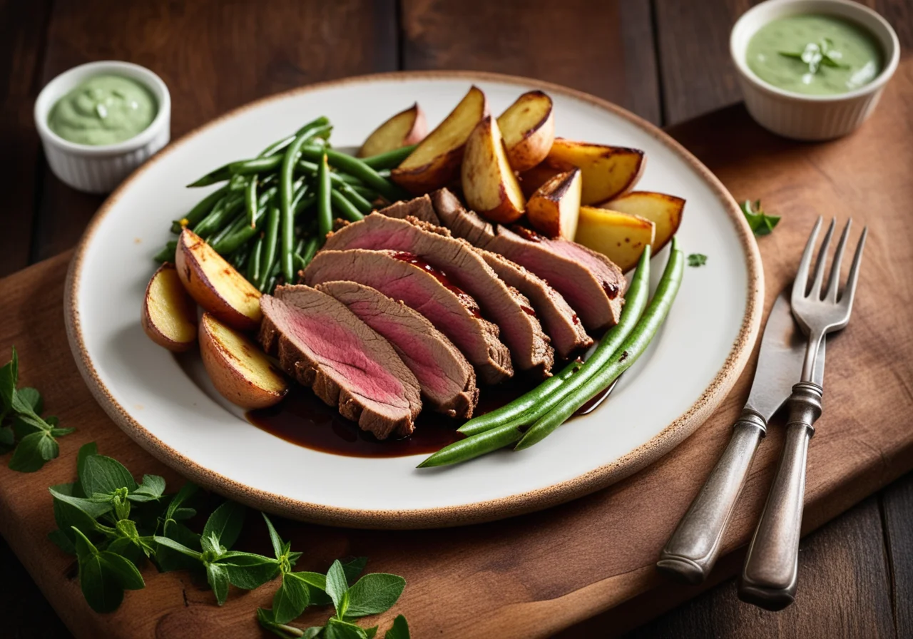 Roasted Lamb Leg with Mint Sauce