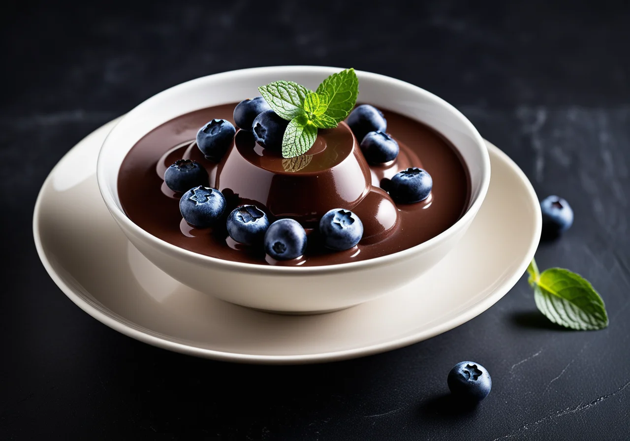 Chocolate Mousse with Blueberries
