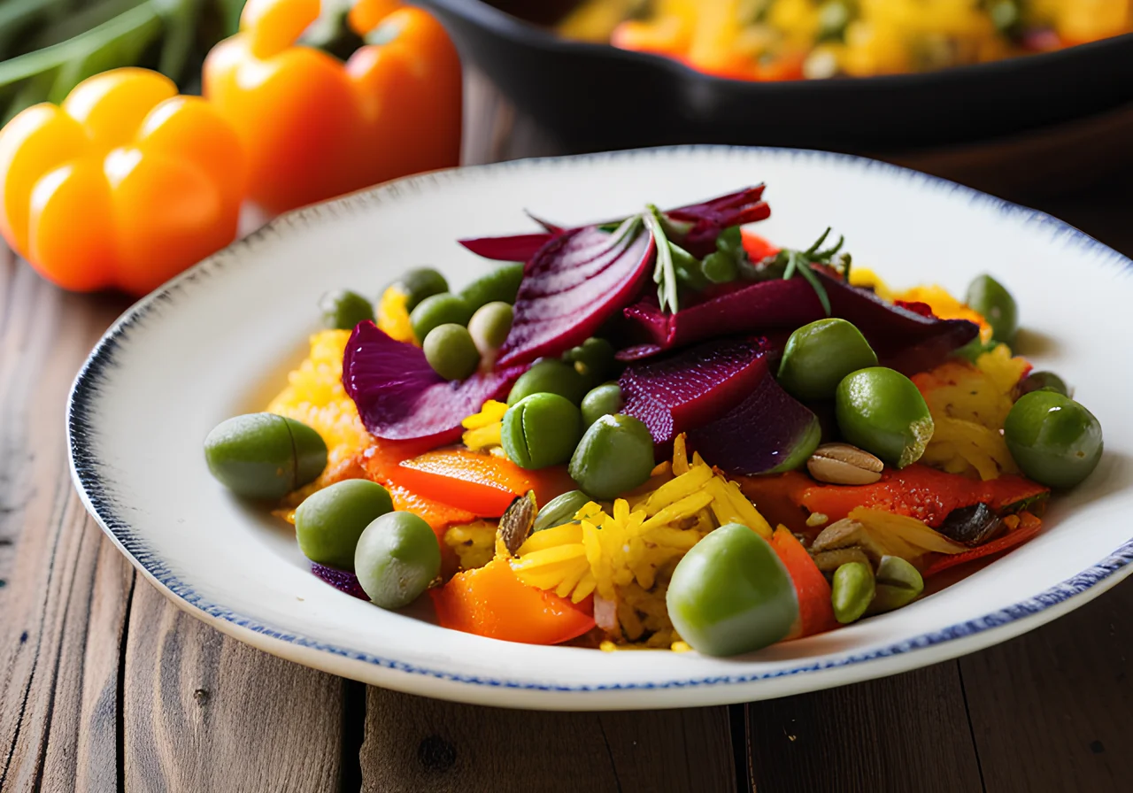 Paella with Chickpeas and Artichokes