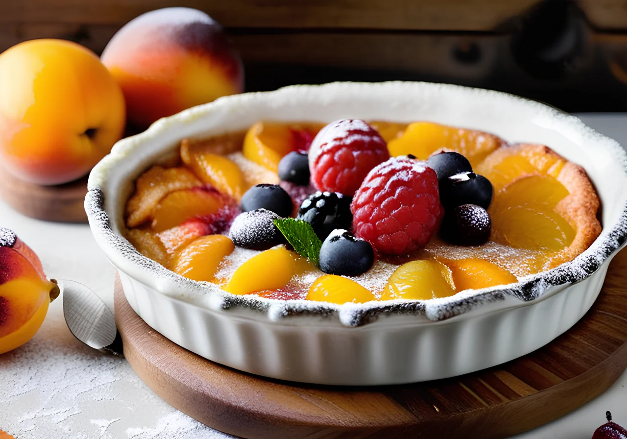 Apricot, Peach, and Gooseberry Clafoutis