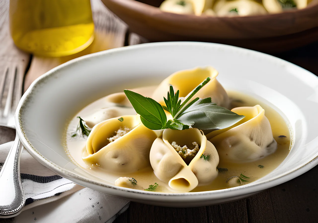 Tortellini with Artichokes in Chicken Broth