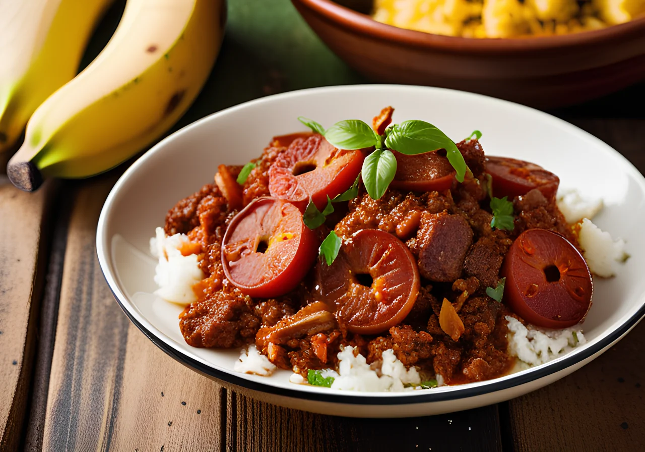 Exotic Meat Skillet with Bananas and Coconut