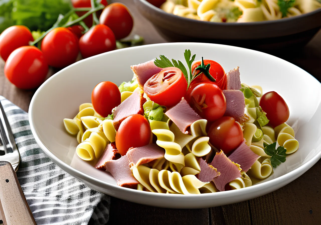 Pasta Salad with Ham and Pineapple