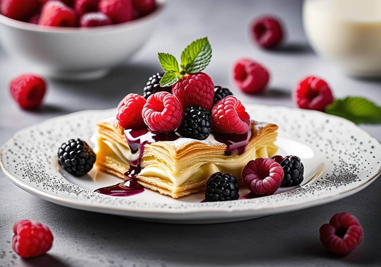Filled Puff Pastry with Berries