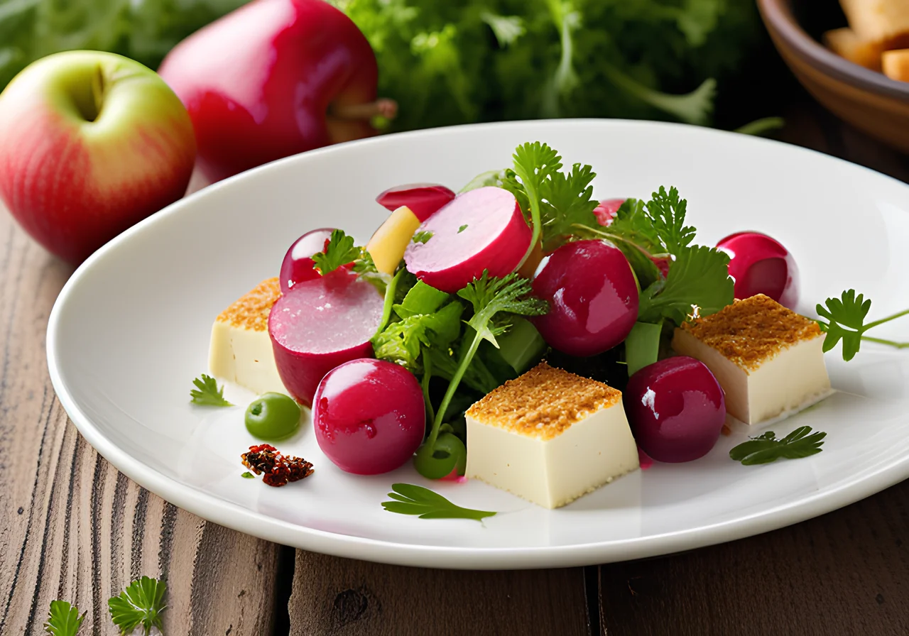 Crispy Bread Cheese Salad