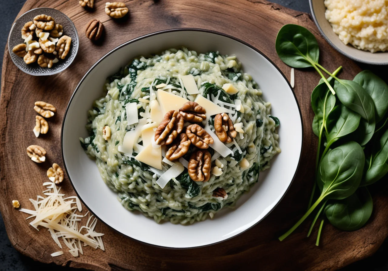 Spinach and Walnut Risotto