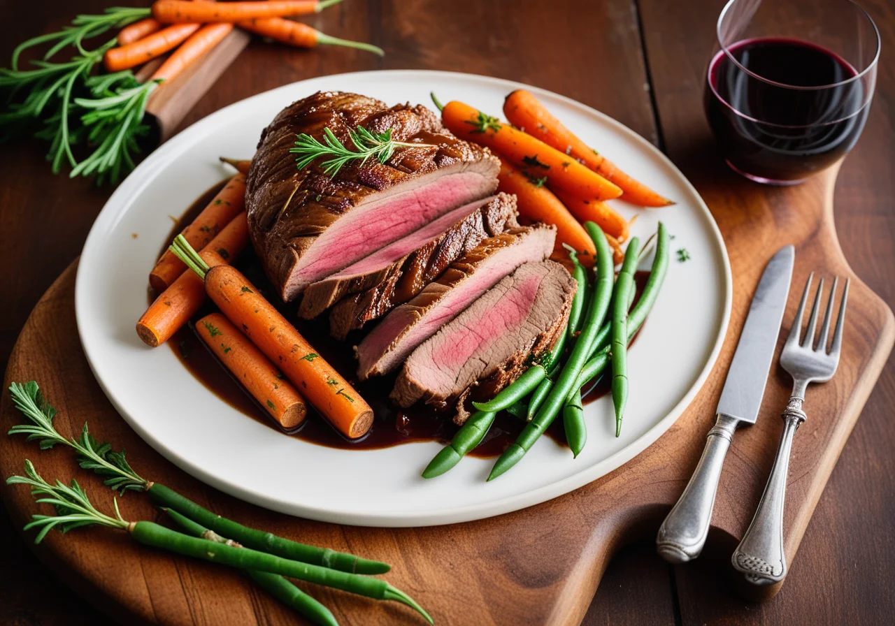 Thyme Lamb Leg with Fine Vegetables