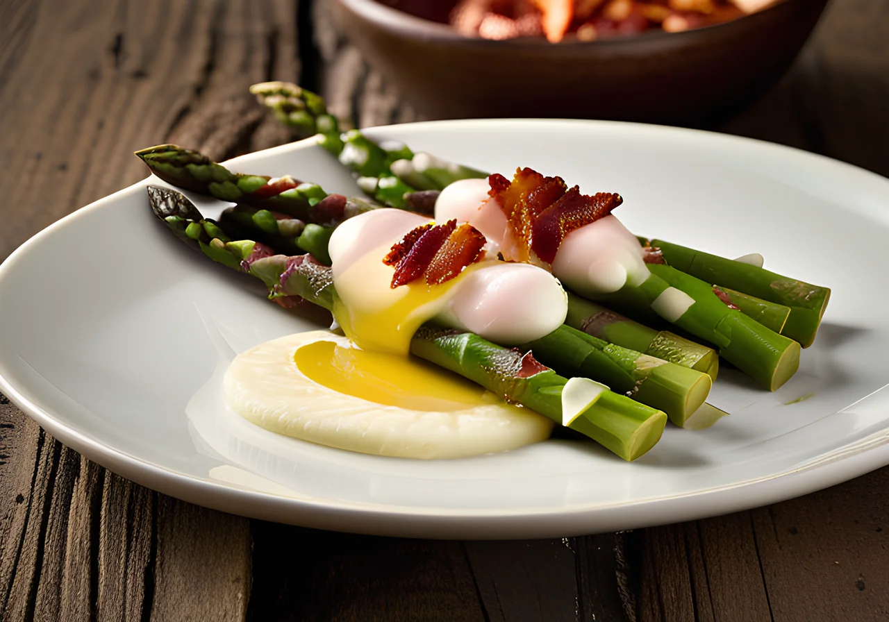 Green Asparagus with Baked Mozzarella