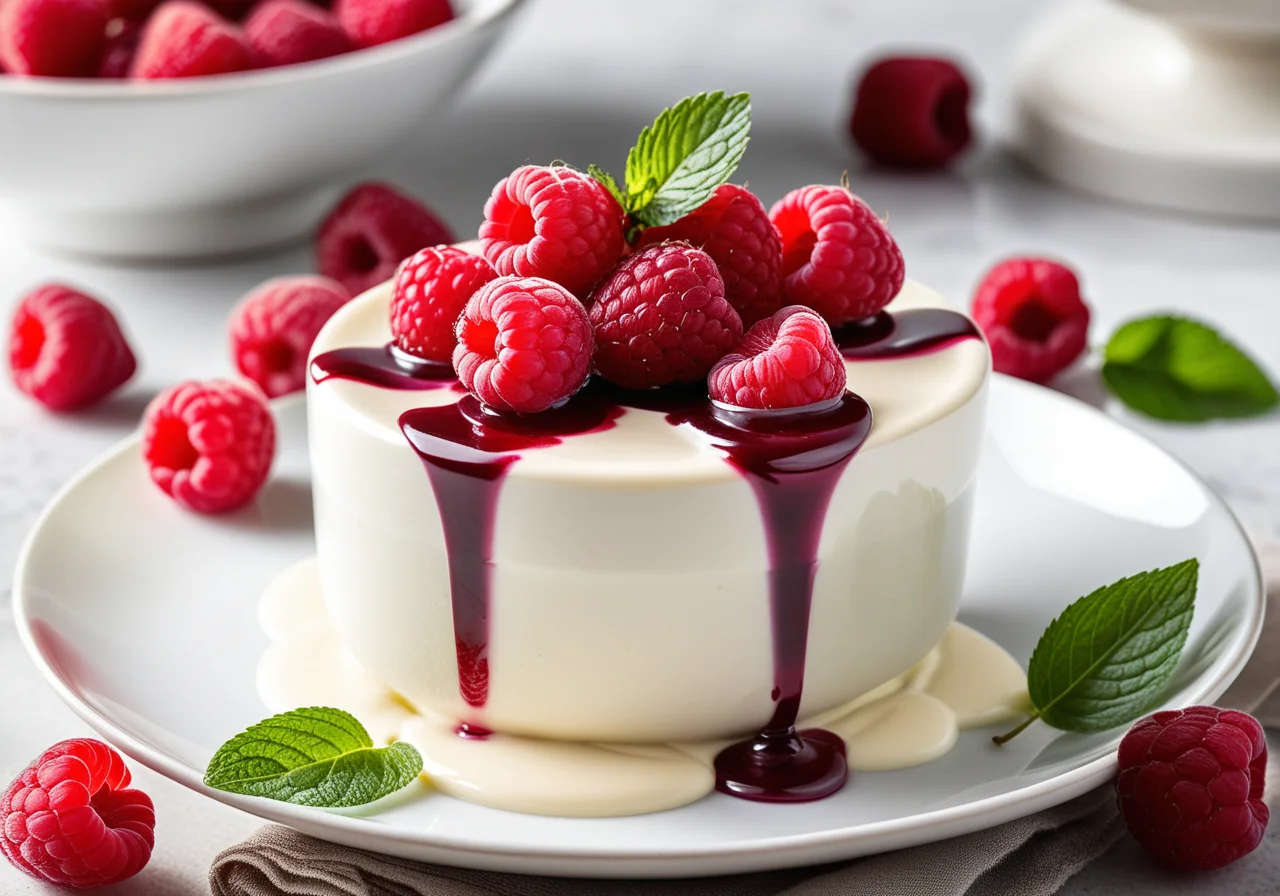 Quark Cream with Raspberries