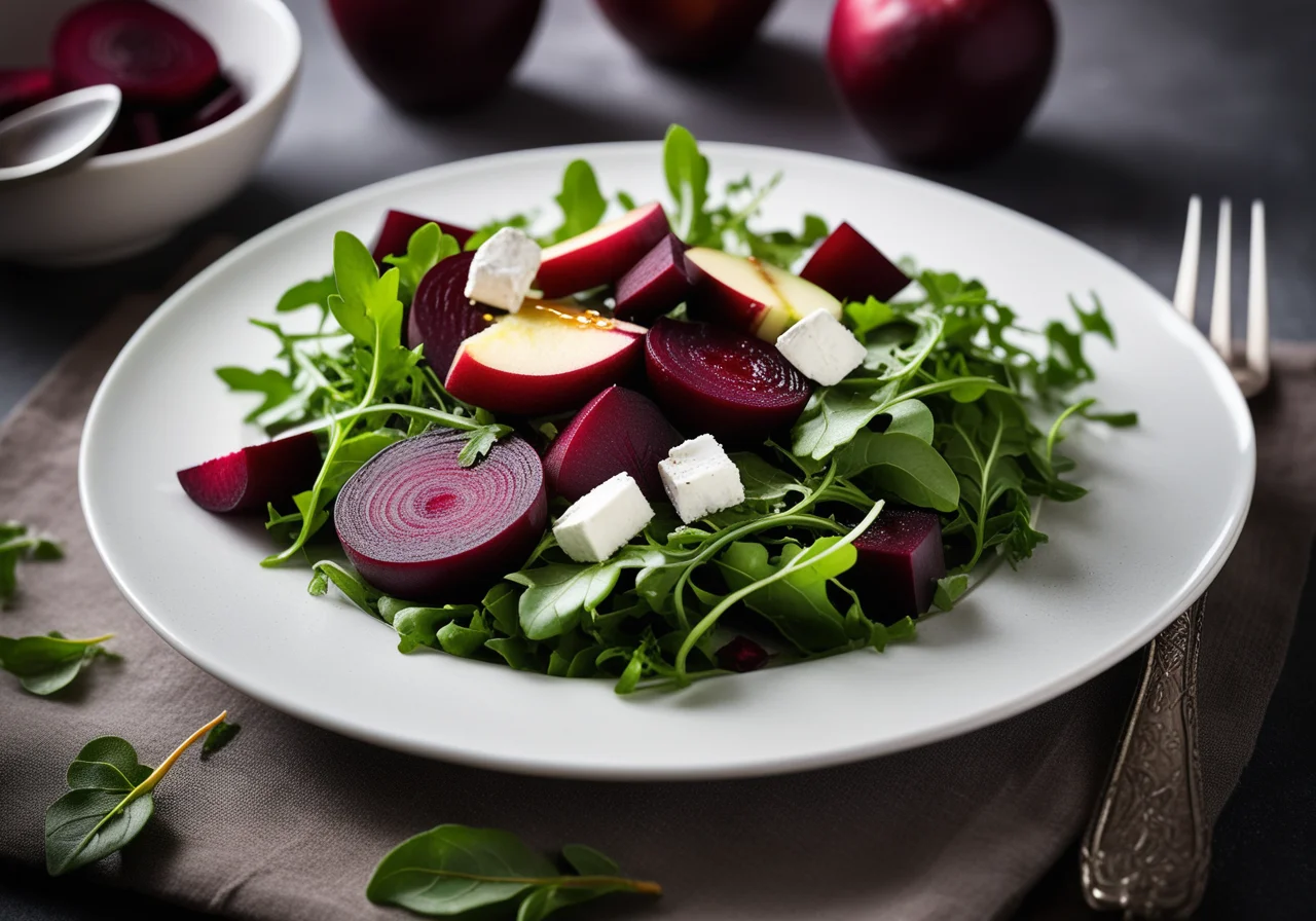 Arugula Salad with Goat Cheese and Roasted Beet