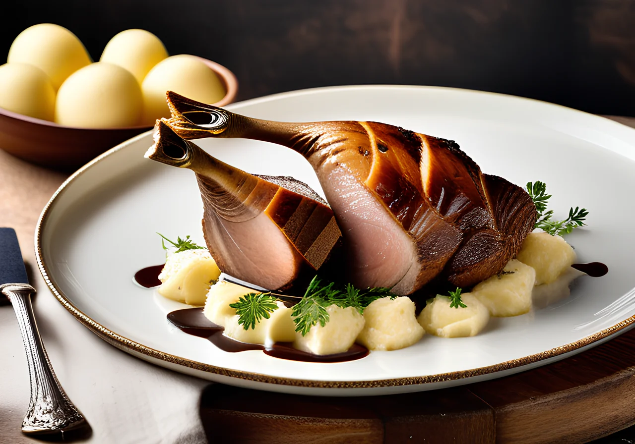 Festive Roast Goose with Truffle Mashed Potatoes