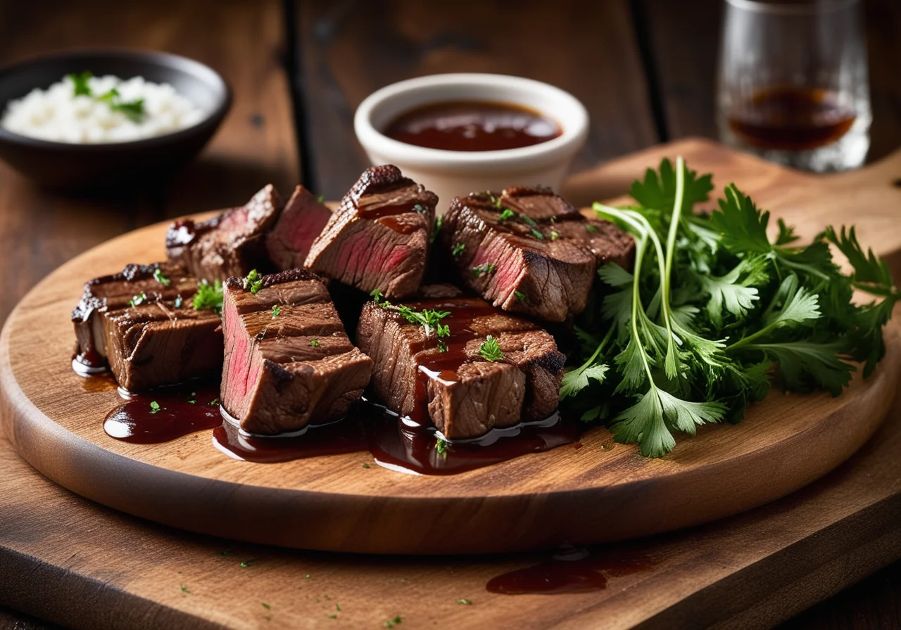 Marinated Bourbon Steak Tips