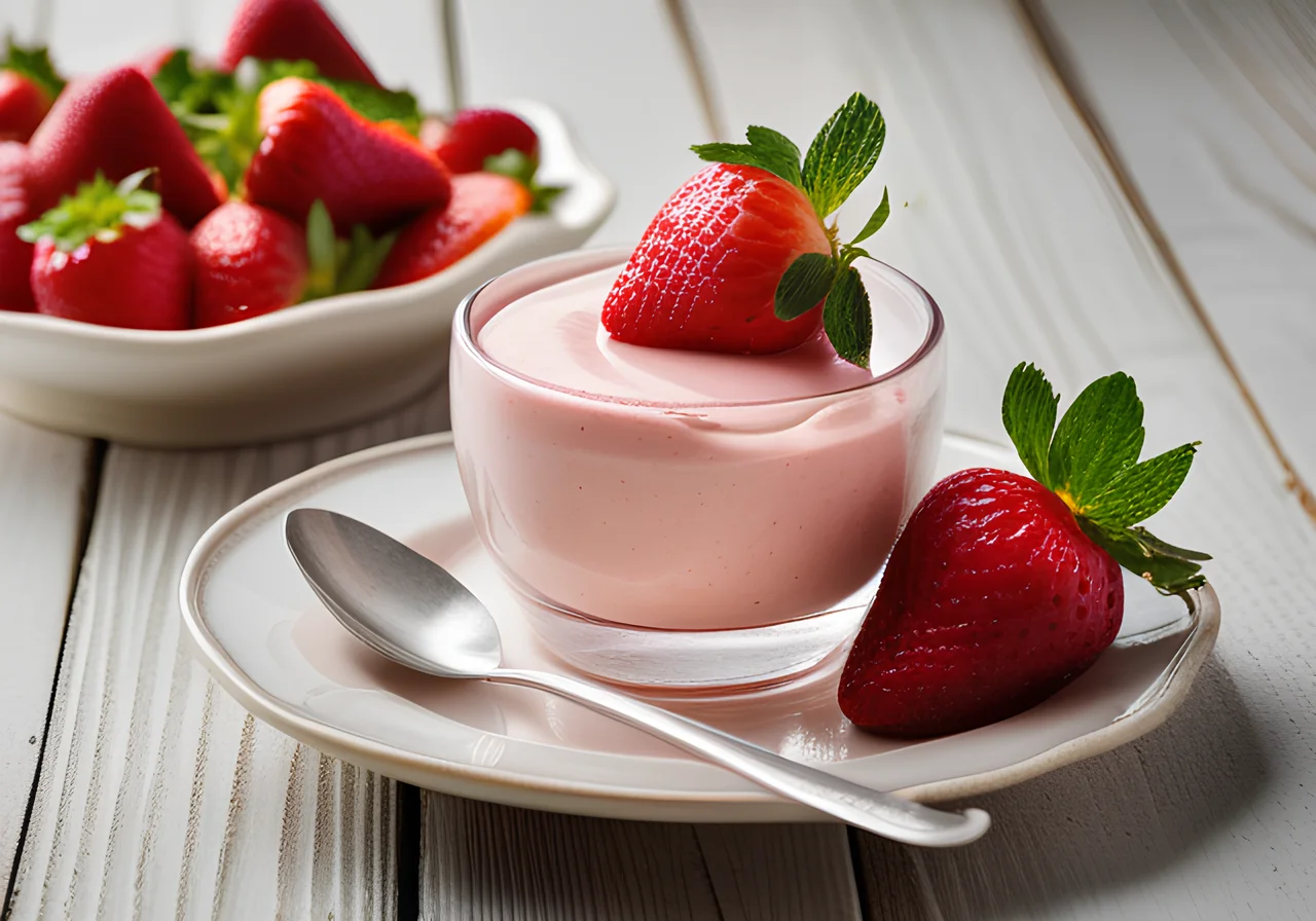Yogurt Cream with Strawberries