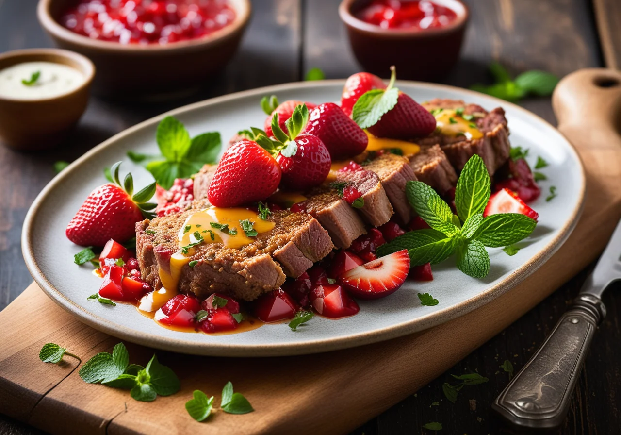 Veal Cutlets with Strawberry Sauce