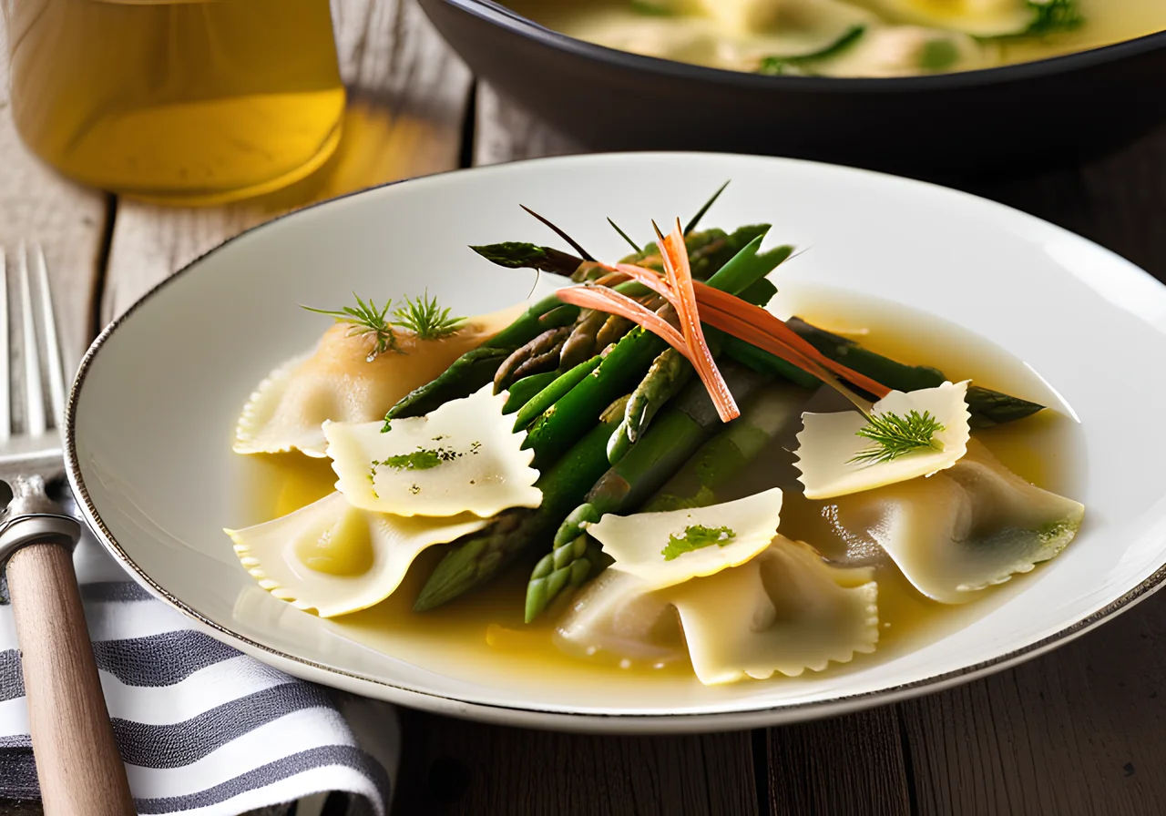 Potato Ravioli in Vegetable Broth
