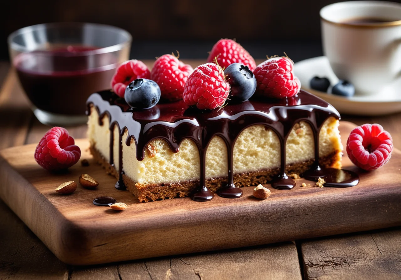 Nut Cake with Chocolate Glaze