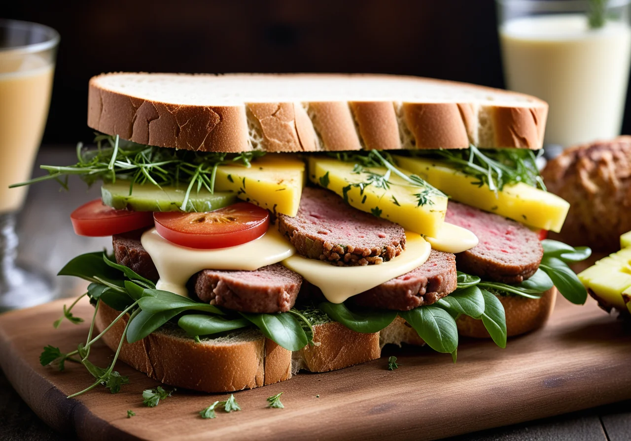 Sprout Sandwich with Turkey Sausage