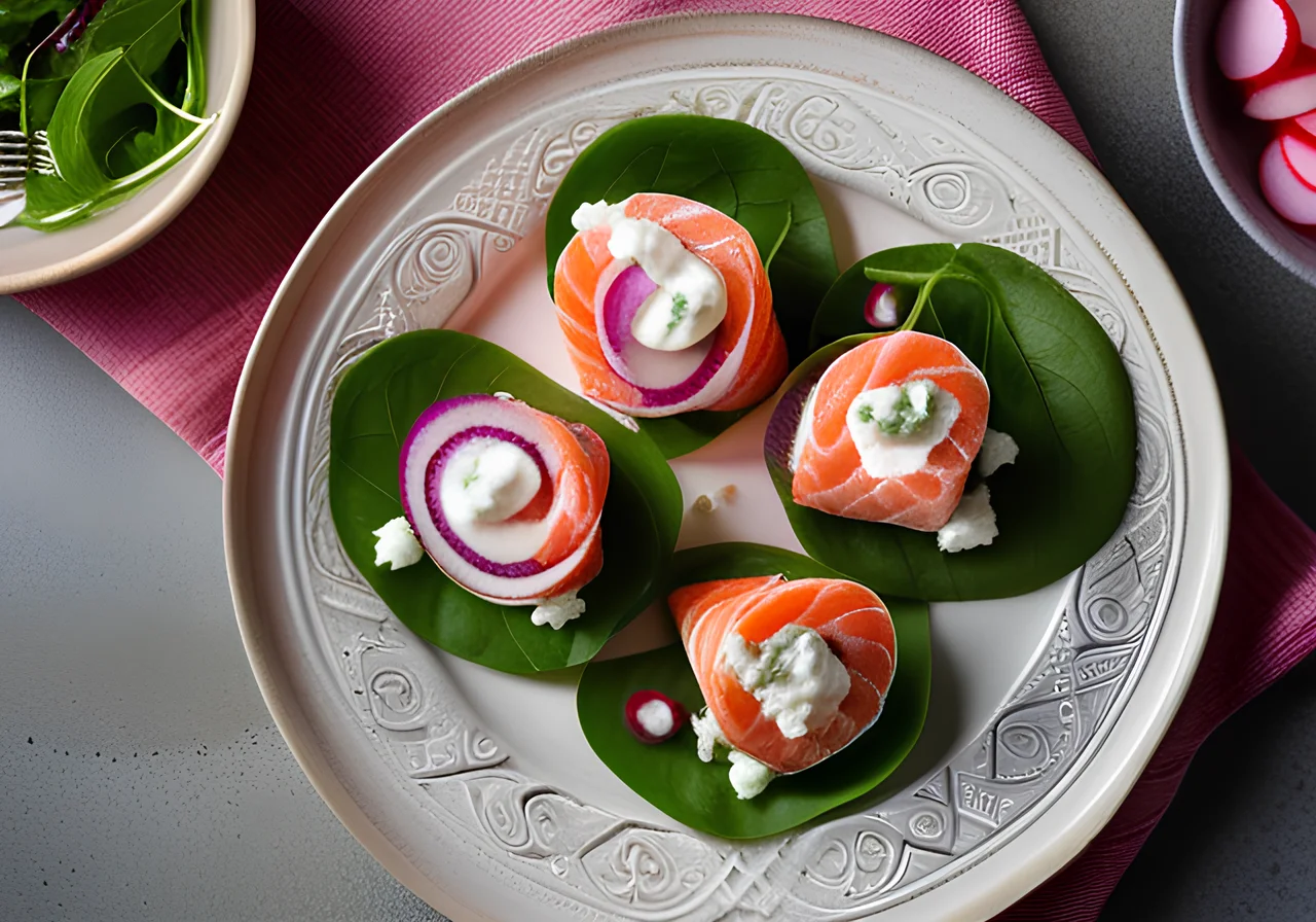 Salmon Wraps with Cottage Cheese