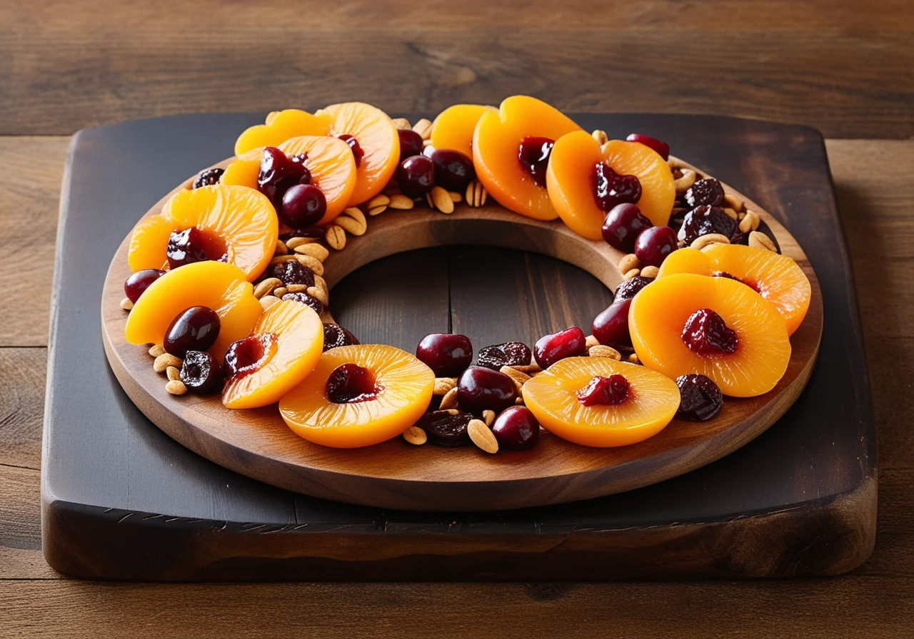 Nut Ring with Dried Fruit and Chocolate Strips